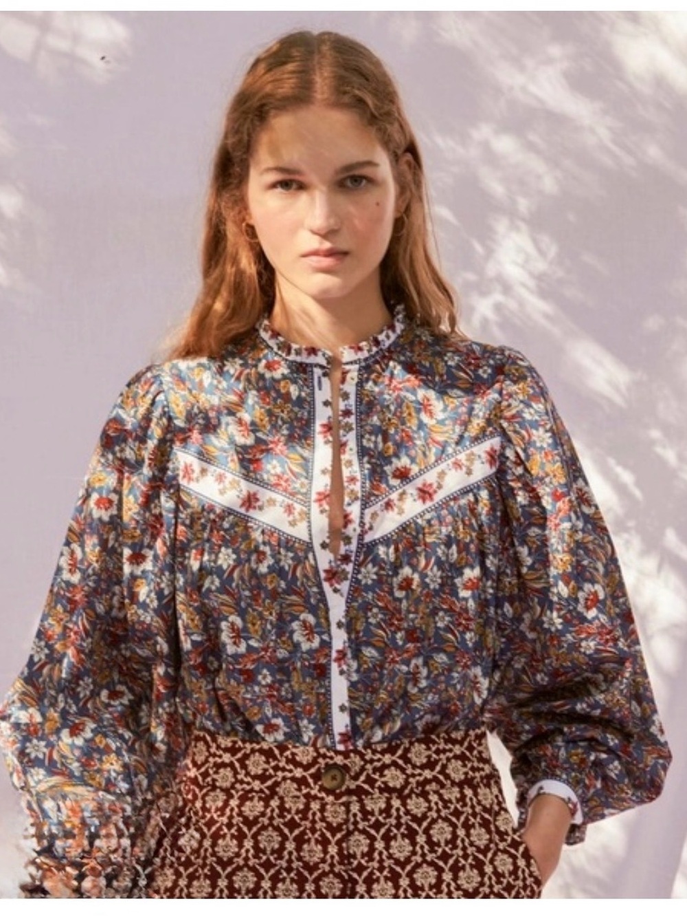 SONMER Vanessa Blouse Blue 100% Cotton